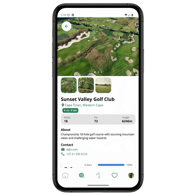 PlayGolf course detail screen