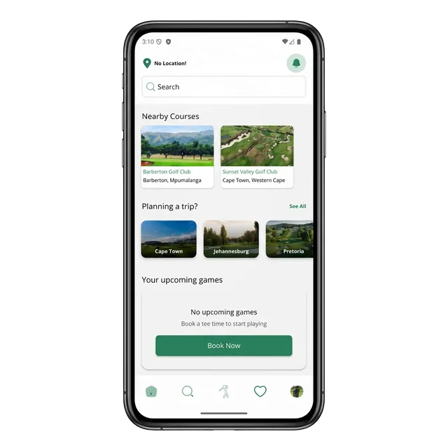 PlayGolf home screen
